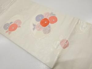 引箔　万寿菊模様織り出し　名古屋帯